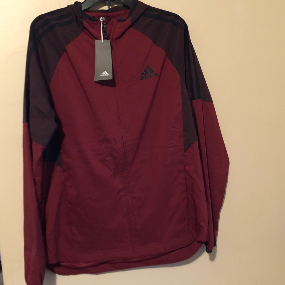 Mens Adidas burgundy jacket